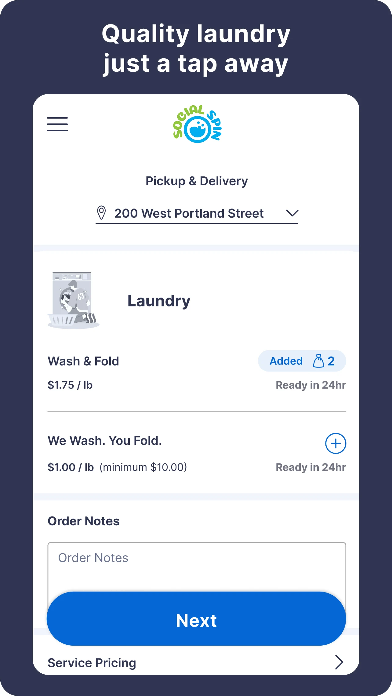 Social Spin Laundry screenshot